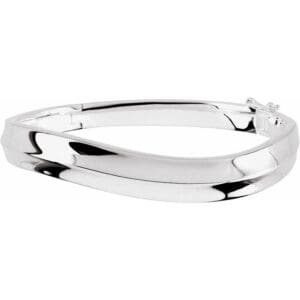Sterling Silver 10 mm Hinged Bangle 6 1/2" Bracelet