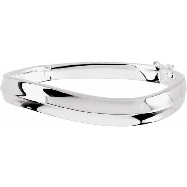 Sterling Silver 10 mm Hinged Bangle 6 1/2" Bracelet