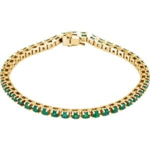 14K White Natural Blue Sapphire Line 7" Bracelet