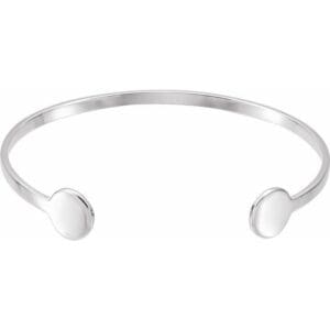 14K Yellow  6 3/4" Engravable Cuff Bracelet