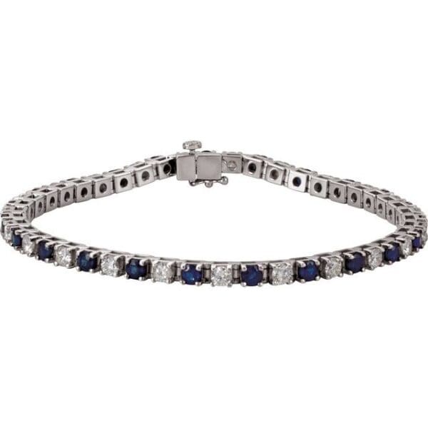 14K White 3 mm Round Line 7" Bracelet Mounting