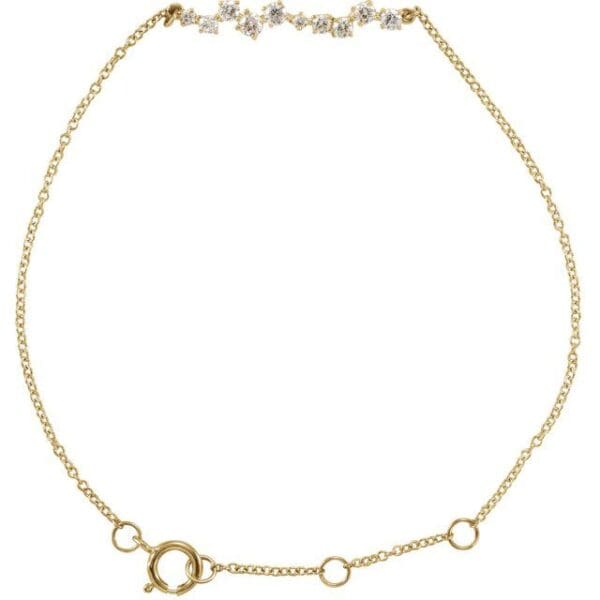 14K White 1/3 CTW Natural Diamond  Bar 6-7" Bracelet