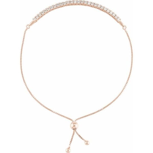 14K White 1 CTW Lab-Grown Diamond Bolo 9 1/2" Bracelet