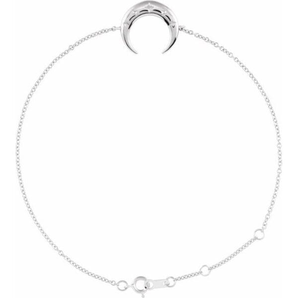 14K Rose Adjustable Crescent 6 1/2"-7 1/2" Bracelet