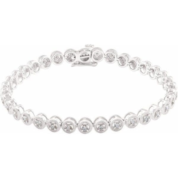 14K White 1 CTW Natural Diamond 7" Bracelet