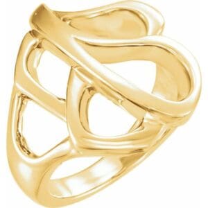 14K White Freeform Ring