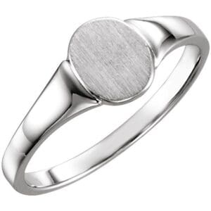 14K Yellow 7x6 mm Oval Signet Ring Size 6