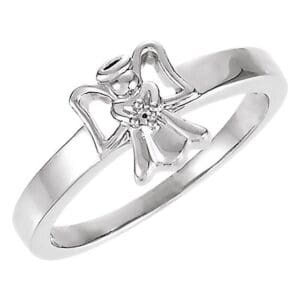 Sterling Silver Youth Angel Ring Mounting