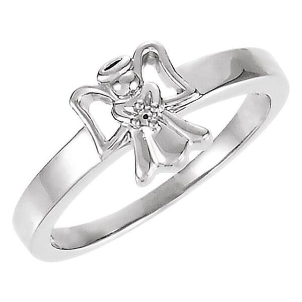 Sterling Silver Youth Angel Ring Mounting