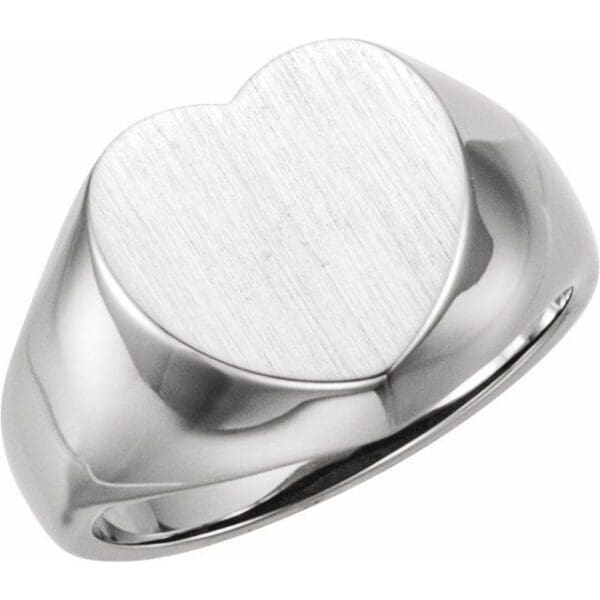 14K Rose Heart Signet Ring