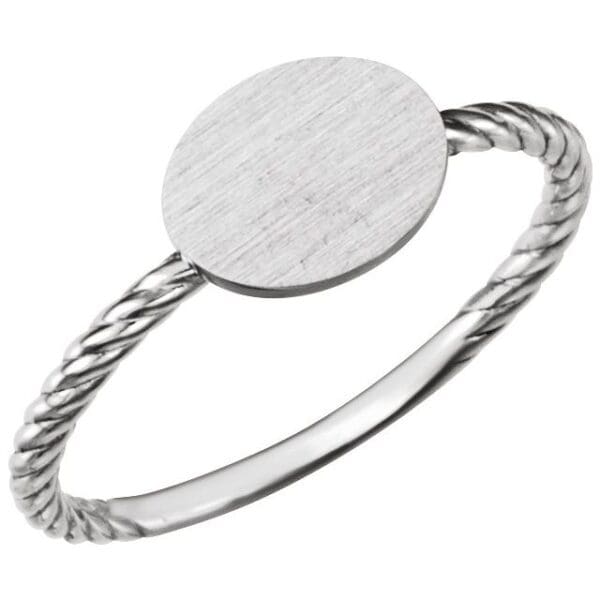 14K Yellow Be Posh® Engravable Rope Signet Ring