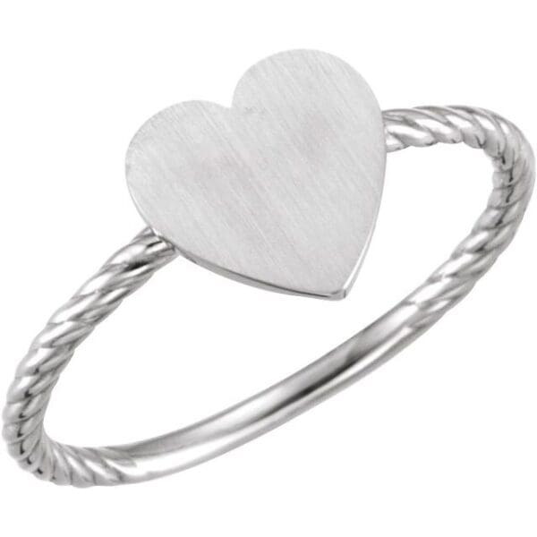 14K Yellow Be Posh® Engravable Rope Signet Ring