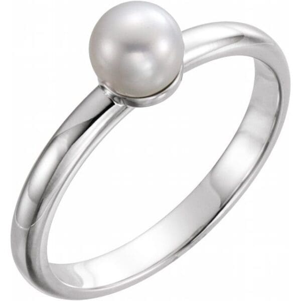 14K Yellow Ring Mounting for 7 mm Pearl