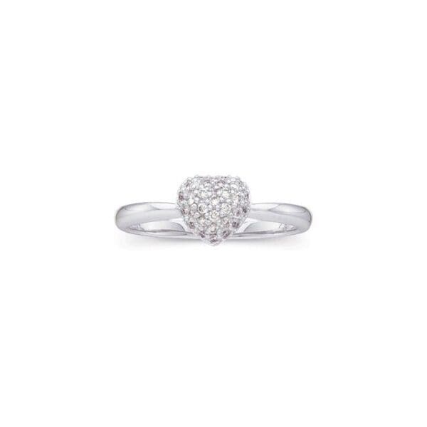 14K White 1/5 CTW Natural Diamond Heart Ring
