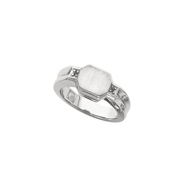 14K Yellow Accented Rectangle Signet Ring Mounting