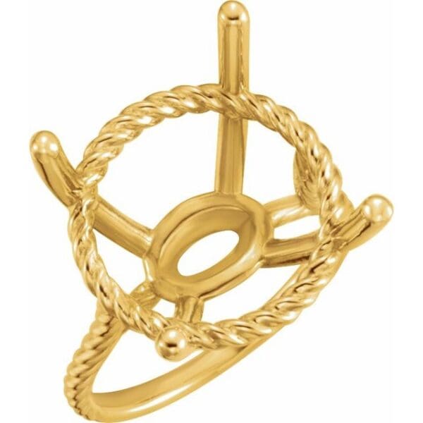 14K Yellow 18 mm Round Ring Mounting