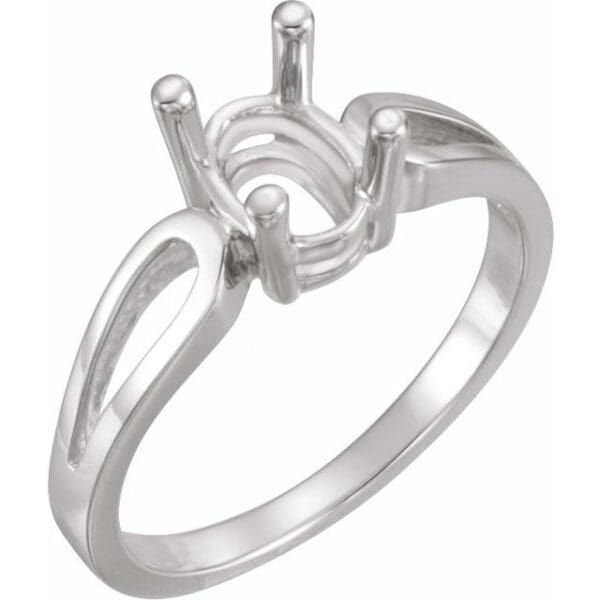 Sterling Silver 14x10 mm Oval Ring Mounting