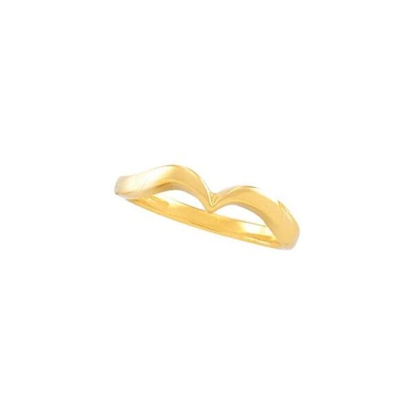 14K Yellow Freeform V Ring