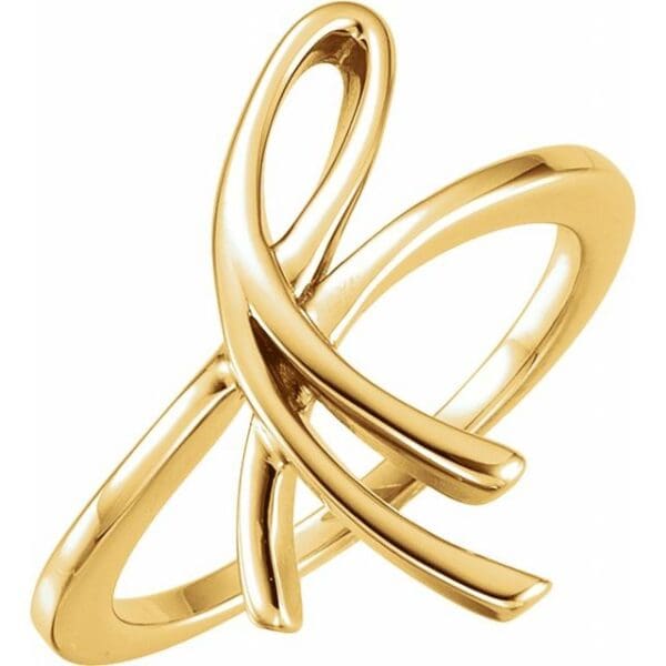 14K White Freeform Ring