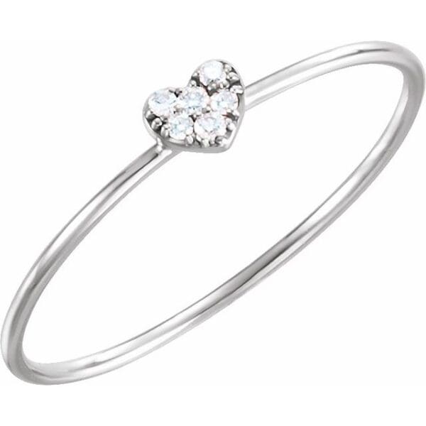 14K Rose .03 CTW Natural Diamond Petite Heart Cluster Ring