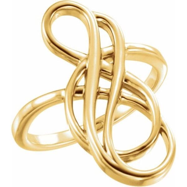 14K White Freeform Ring