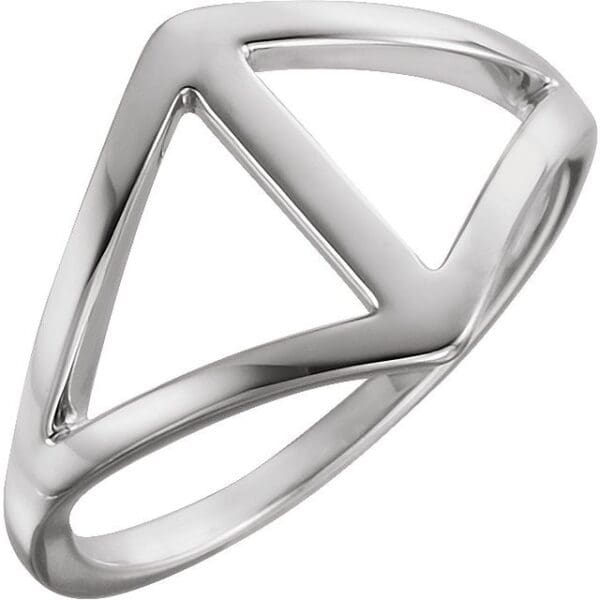 14K White Freeform Ring