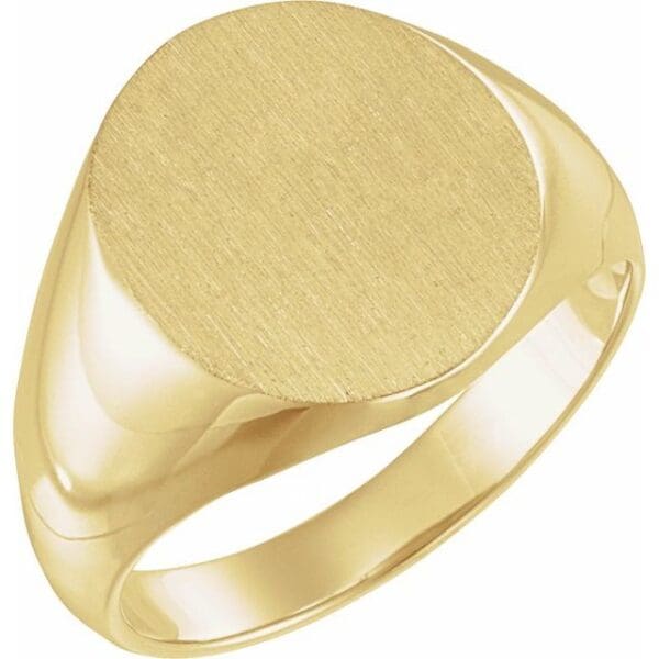 10K Yellow Oval Signet Ring
