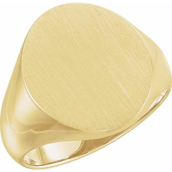 Sterling Silver 22x20 mm Oval Signet Ring