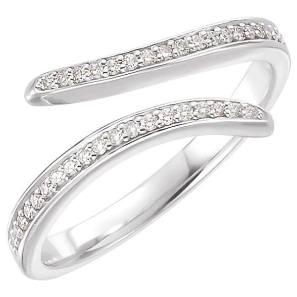 14K White 1/8 CTW Natural Diamond Ring