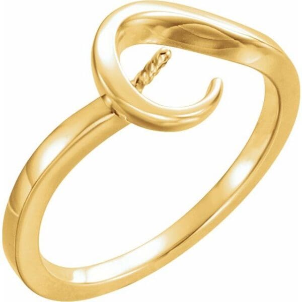 14K Yellow Ring Mounting for 7 mm Pearl