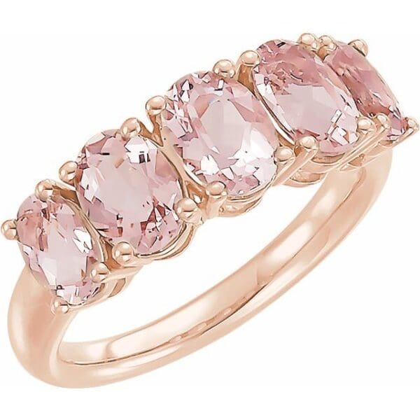 14K Rose Natural Pink Morganite Ring