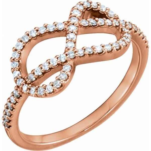 14K White 1/3 CTW Natural Diamond Knot Ring