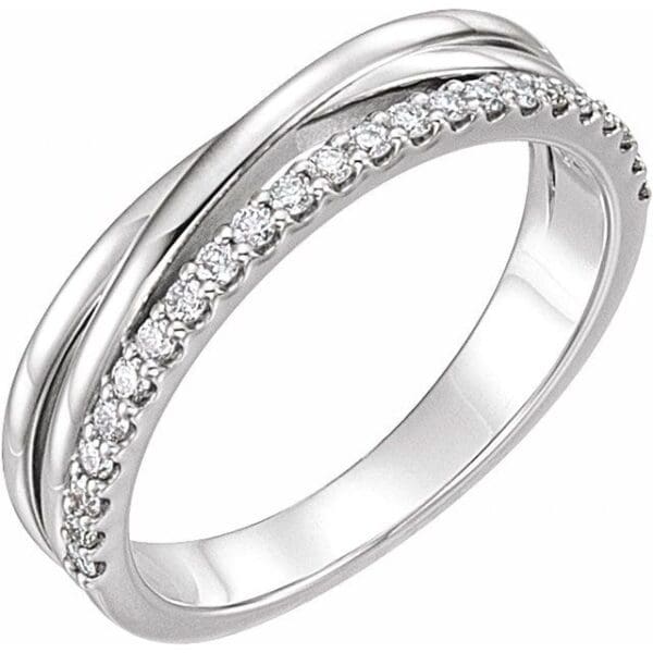 14K Yellow 1/5 CTW Natural Diamond Criss-Cross Ring