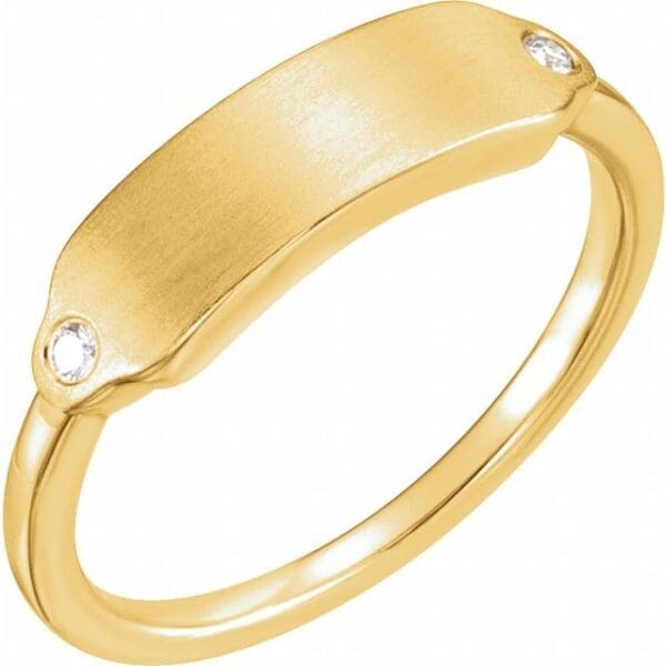 14K White 1.5 mm Round 18x5 mm Rectangle Signet Ring Mounting
