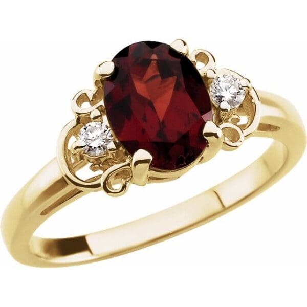 14K Yellow/White 8x6 mm Oval Accented Ring Mounting
