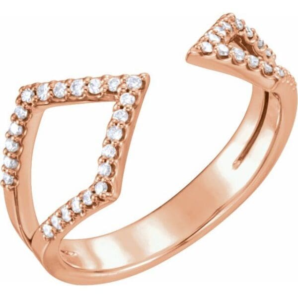 14K White 1/5 CTW Natural Diamond Geometric Ring