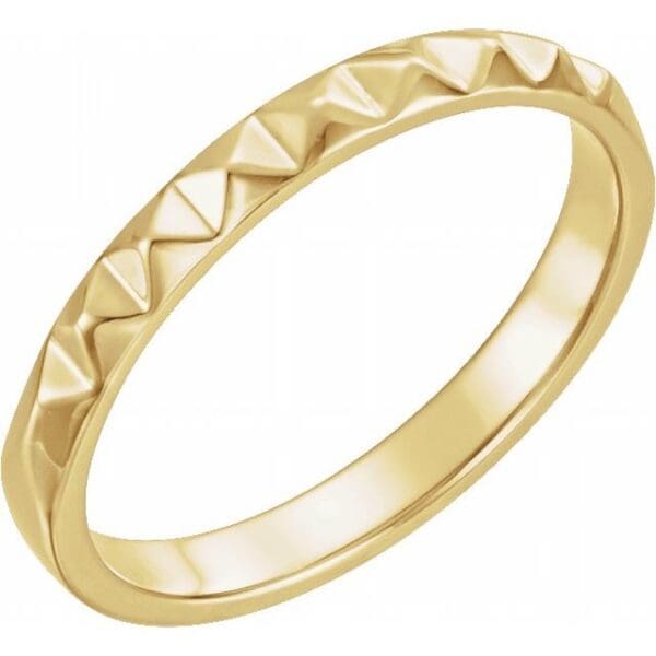 14K Yellow Stackable Pyramid Ring