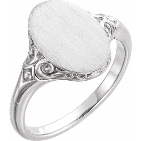 14K Yellow 13x9 mm Oval Signet Ring