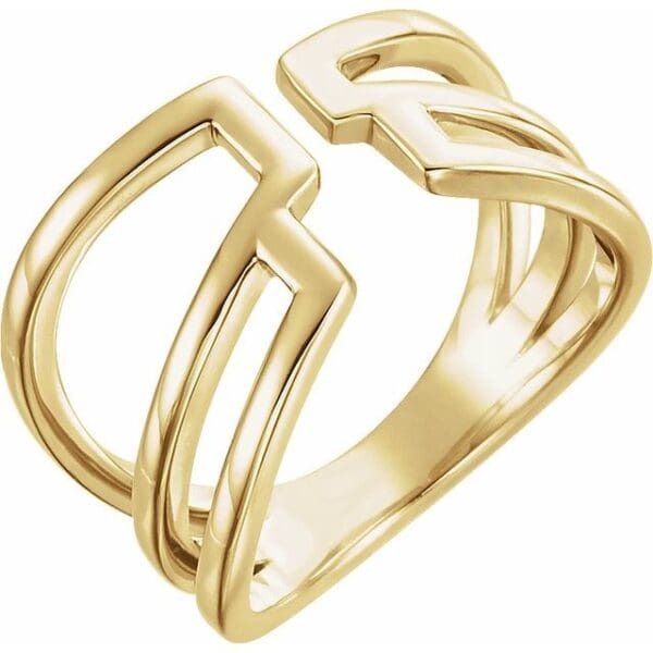 14K White Negative Space Ring