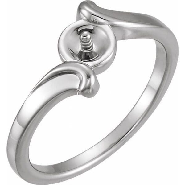 14K Yellow Ring Mounting for 7 mm Pearl