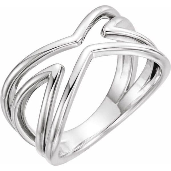 14K White Negative-Space Ring