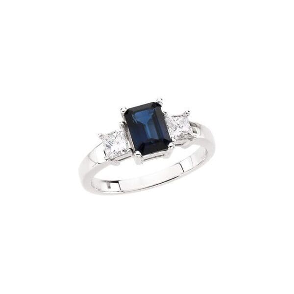 14K White 7x5 mm Emerald Ring Mounting