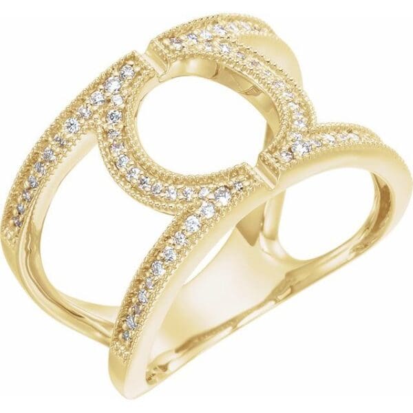 14K Yellow 1/4 CTW Natural Diamond Geometric Ring