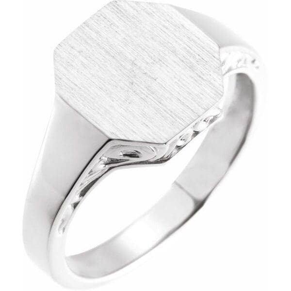 14K Yellow 13x12 mm Octagon Signet Ring