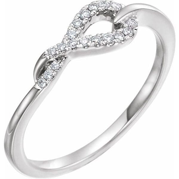14K Yellow 1/10 CTW Natural Diamond Knot Ring