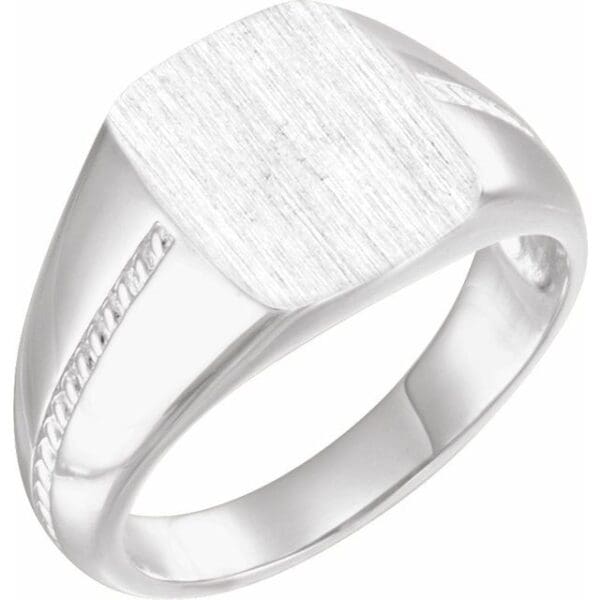14K Yellow 13x12 mm Rectangle Signet Ring