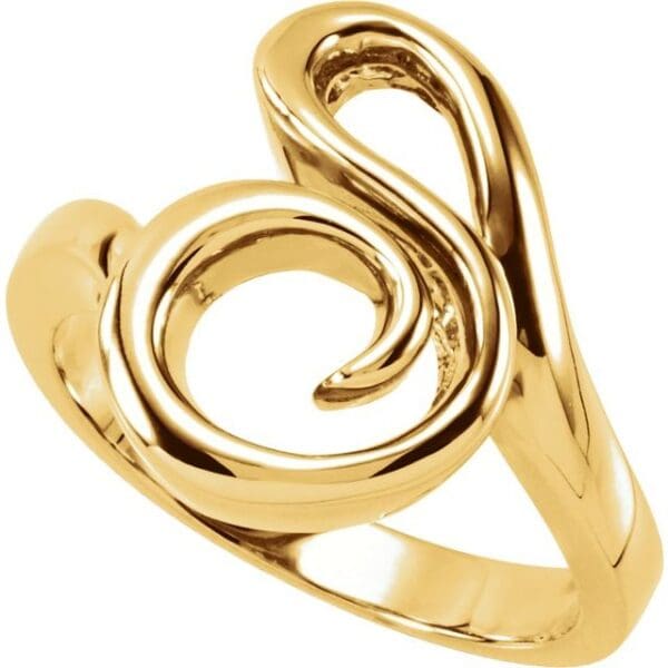 14K White Freeform Ring