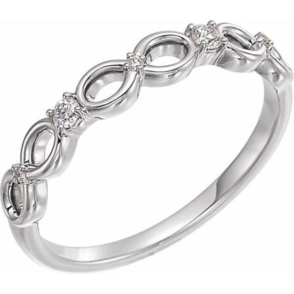 14K White Accented Infinity-Inspired Ring Mounting