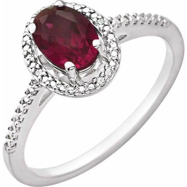 Sterling Silver Natural Amethyst & .01 CTW Natural Diamond Ring