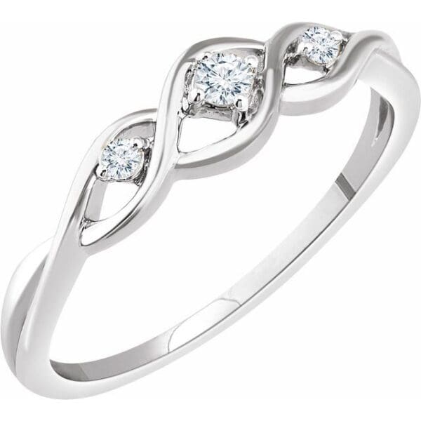 14K Yellow .08 CTW Natural Diamond Freeform Ring